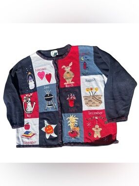 Vintage 90s teacher months grandma core sweater